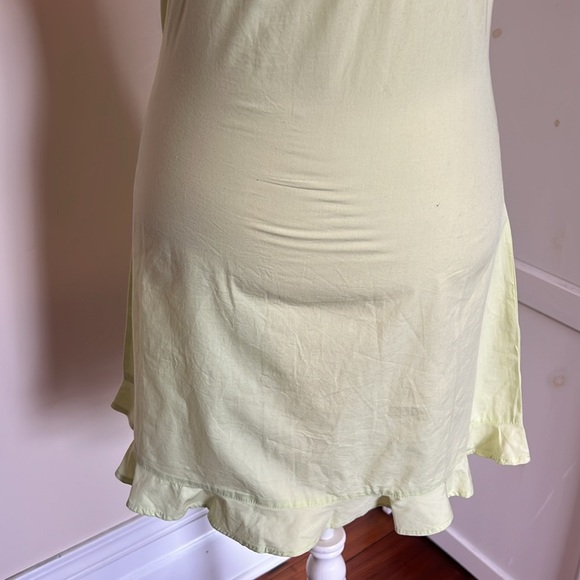 Nasty Gal Yellow/Green Spaghetti Strap Open Back Mini Cotton Sundress NWT - US 6 - Picture 4 of 12